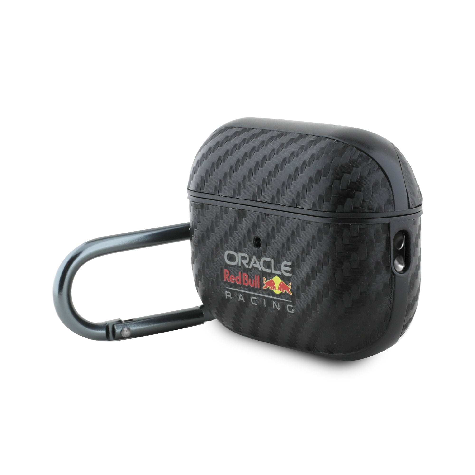 Apple Airpods Pro 2 Kılıf Redbull Orjinal Lisanslı PU Karbon Fiber Tasarımlı Askı Aparatlı Kapak Siyah