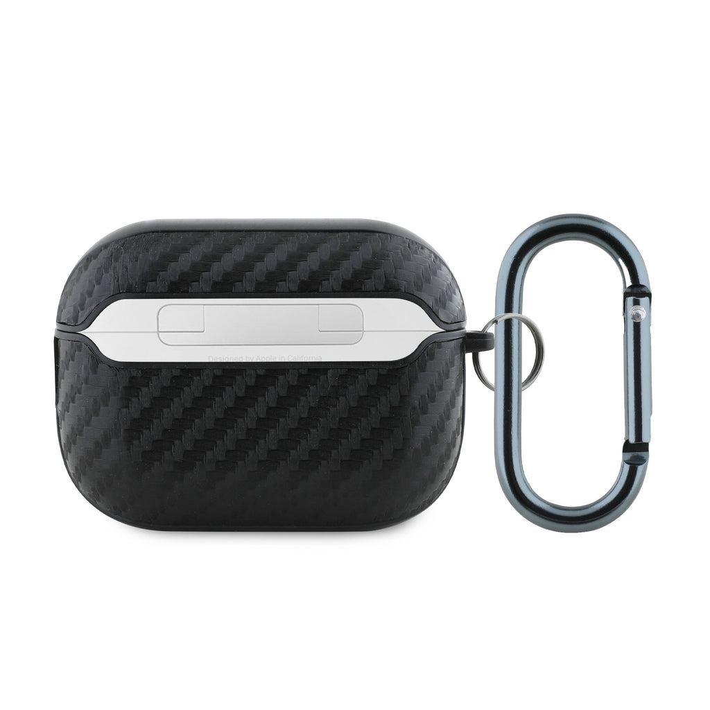 Apple Airpods Pro 2 Kılıf Redbull Orjinal Lisanslı PU Karbon Fiber Tasarımlı Askı Aparatlı Kapak Siyah