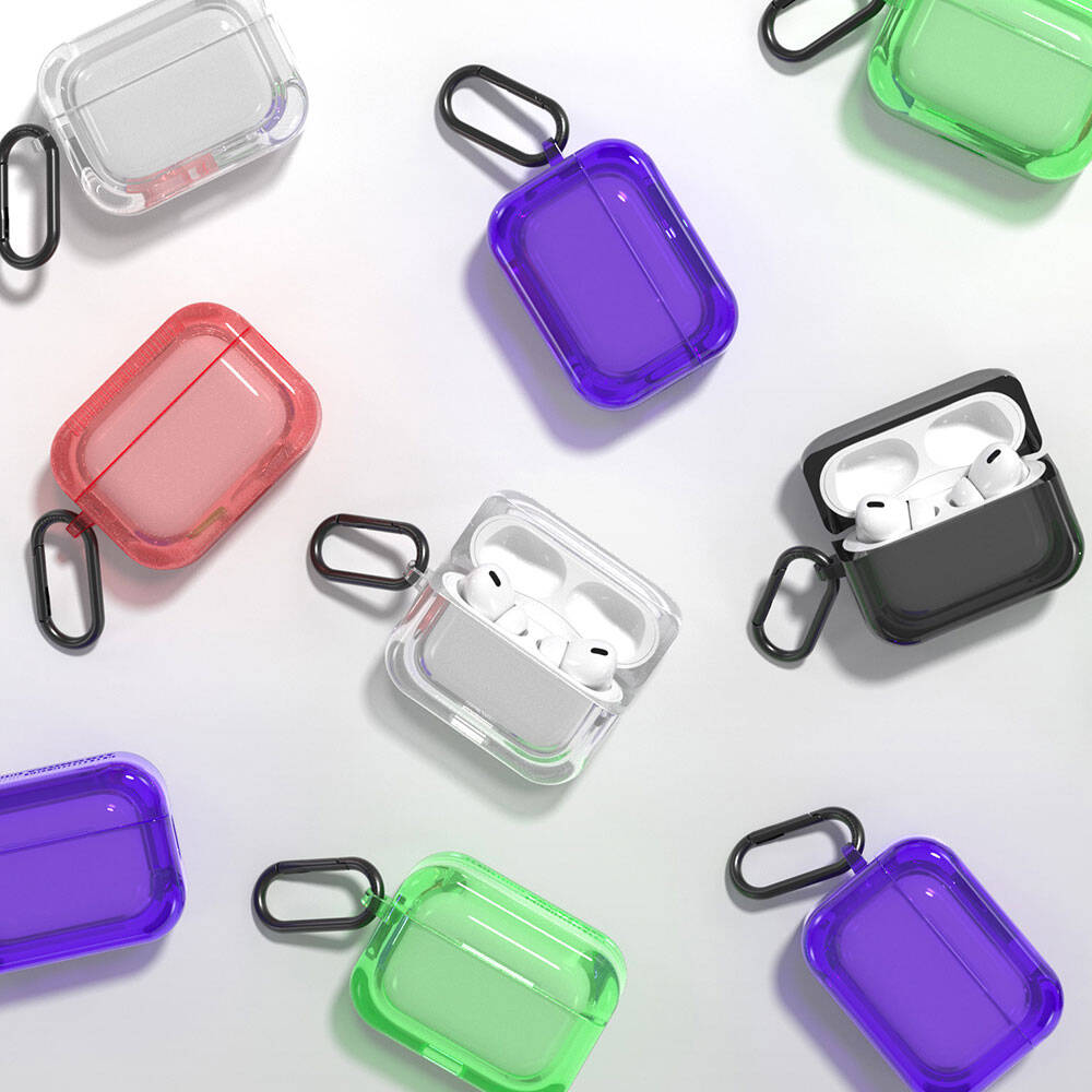 Apple Airpods Pro 2 Kılıf Saydam Jelly Tasarımlı Youngkit Candy Serisi Kılıf Kırmızı