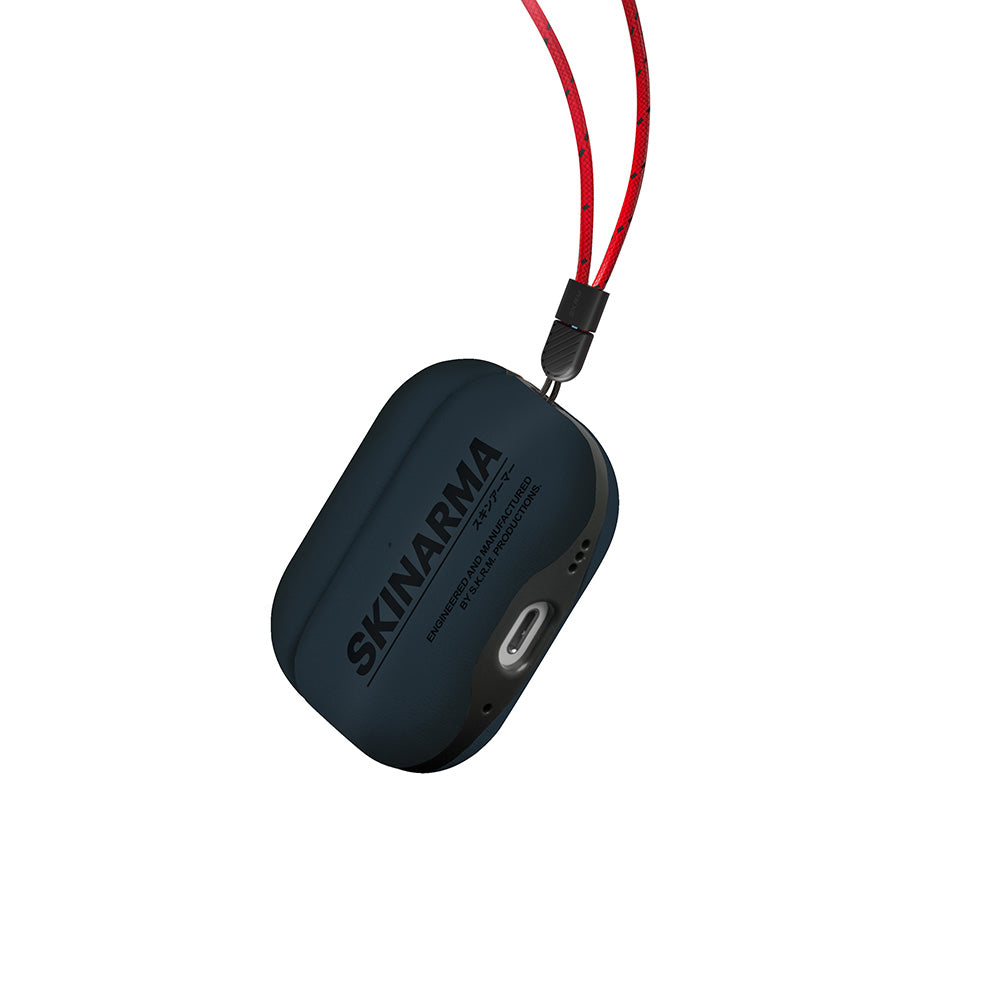 Apple Airpods Pro 2 Kılıf SkinArma PU Deri Tasarım Spunk Kılıf Mavi