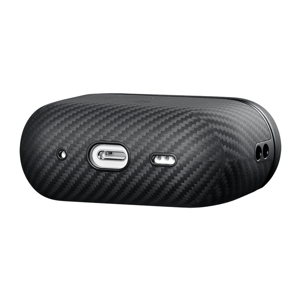 Apple Airpods Pro Kılıf 600D Aramid Fiber Pitaka Classic Serisi Black-Grey Twill Kılıf Siyah-Gri