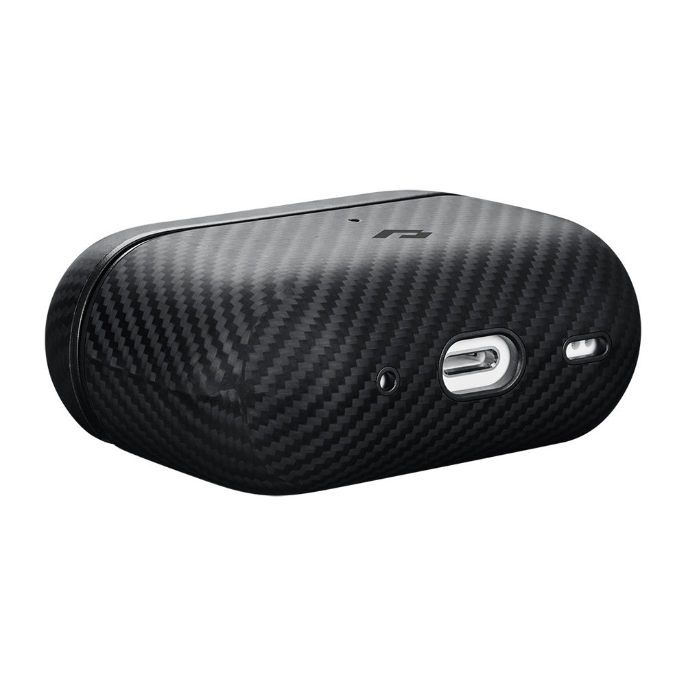 Apple Airpods Pro Kılıf 600D Aramid Fiber Pitaka Classic Serisi Black-Grey Twill Kılıf Siyah-Gri