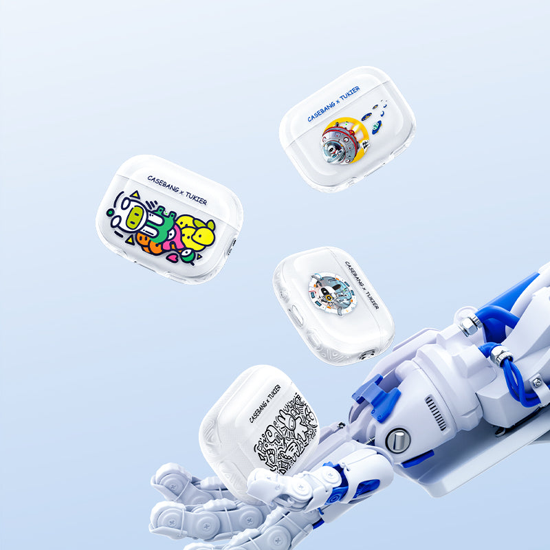 Apple Airpods Pro Kılıf Desenli Koruyucu Benks Casebang Departure Explore Silikon Kılıf Siyah