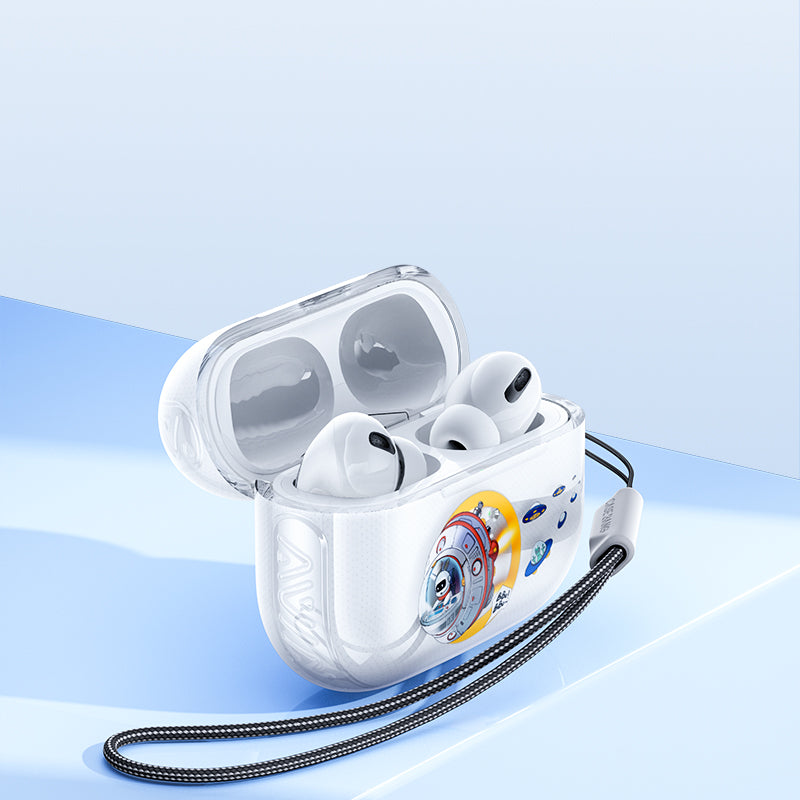 Apple Airpods Pro Kılıf Desenli Koruyucu Benks Casebang Departure Explore Silikon Kılıf Siyah