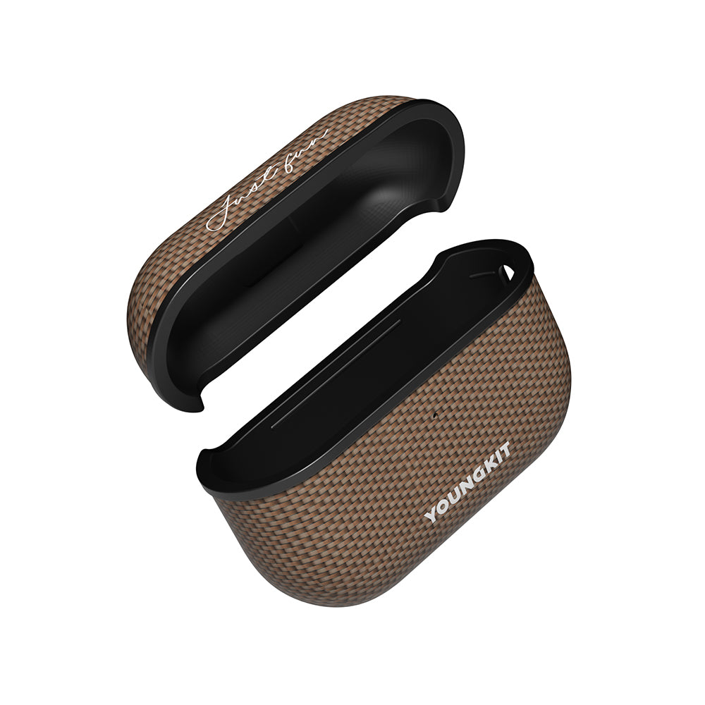 Apple Airpods Pro Kılıf M-safe Şarj Özellikli Aramid Fiber Youngkit 1500D Kevlar Extreme Wing Serisi Kapak Siyah