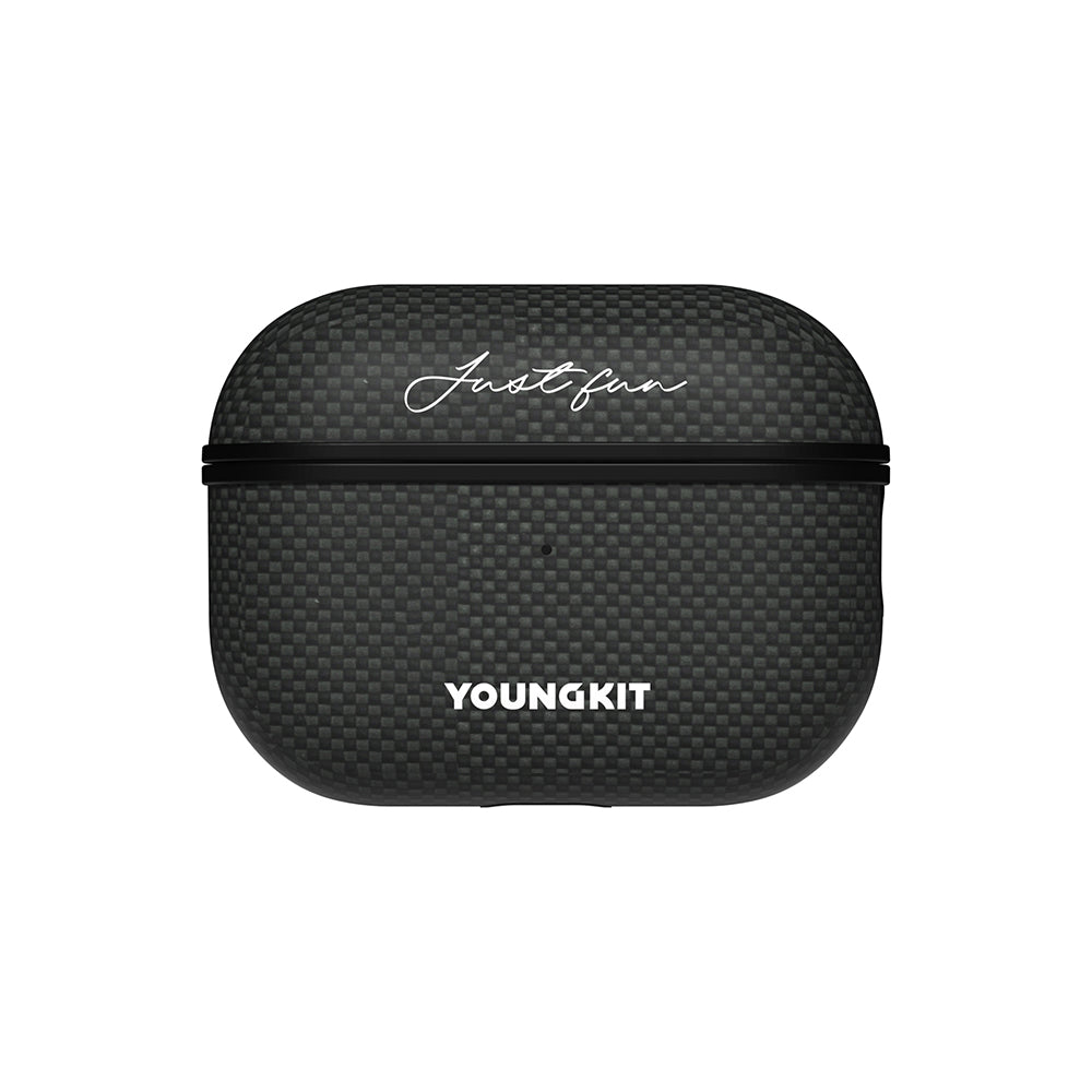Apple Airpods Pro Kılıf M-safe Şarj Özellikli Aramid Fiber Youngkit 1500D Kevlar Extreme Wing Serisi Kapak Siyah