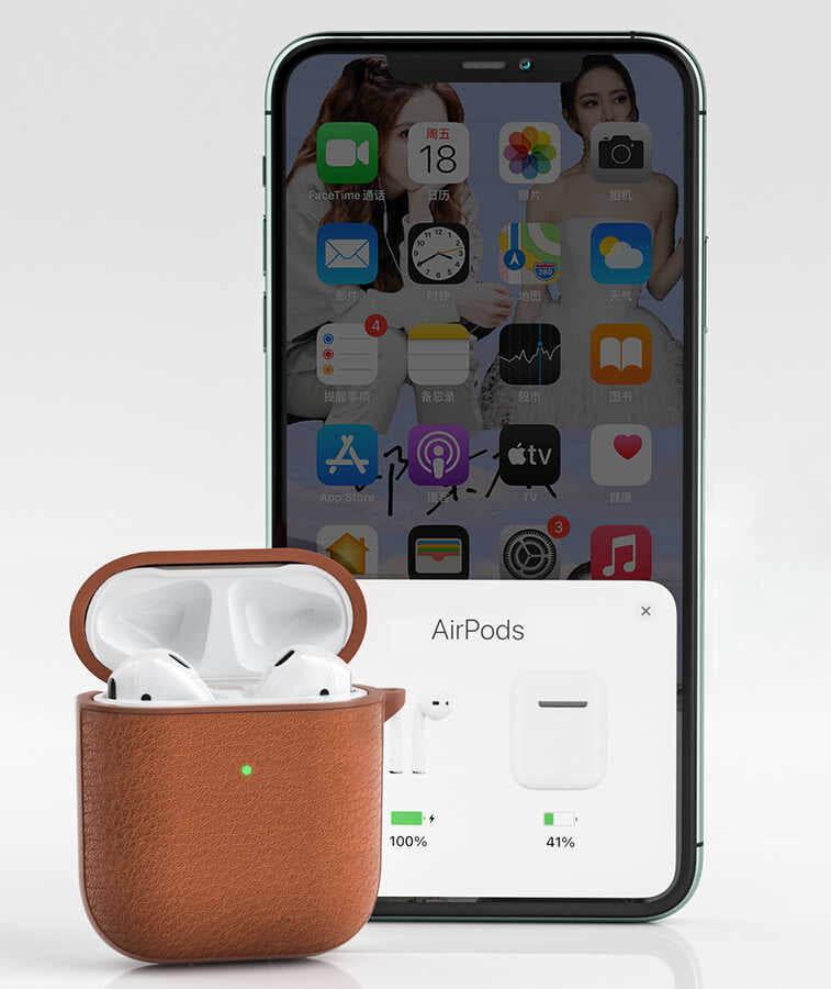 Apple Airpods Pro Kılıf Wiwu Calfskin Kılıf Siyah
