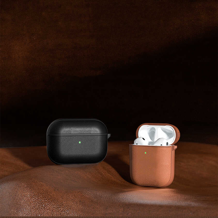 Apple Airpods Pro Kılıf Wiwu Calfskin Kılıf Lacivert
