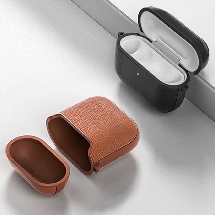 Apple Airpods Pro Kılıf Wiwu Calfskin Kılıf Lacivert