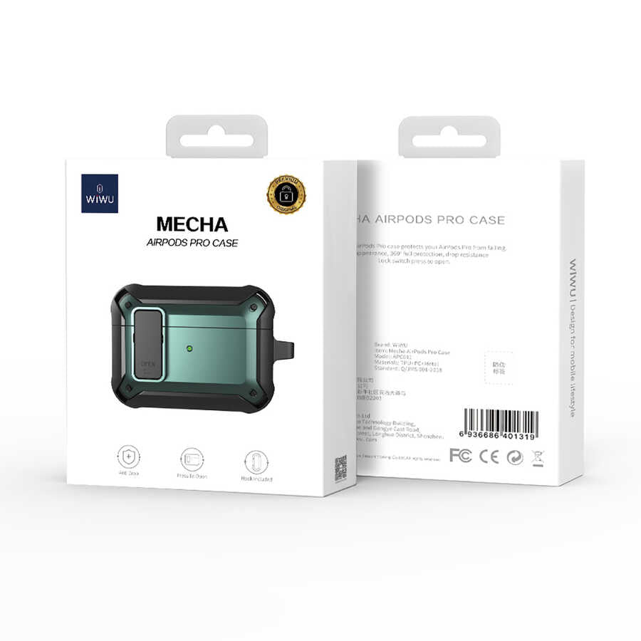 Apple Airpods Pro Kılıf Wiwu Mecha Kılıf Siyah