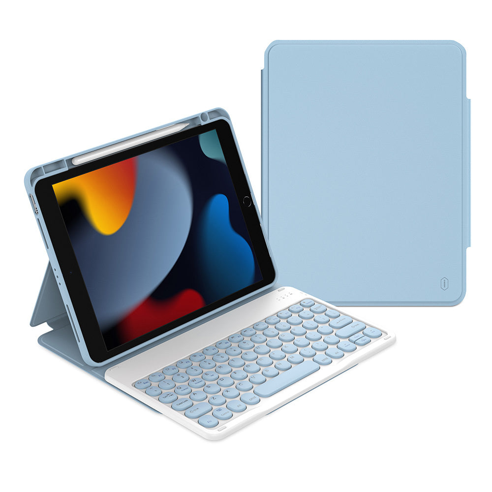 Apple iPad 10.2 2021 (9.Nesil) Wiwu Protective Gizli Kalem Bölmeli Klavyeli Kılıf Siyah