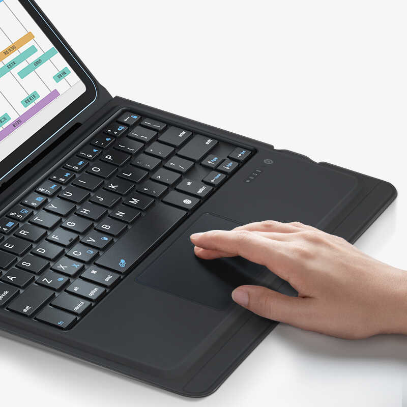 Apple iPad 10.2 (8.Nesil) Benks Multifunctional Kablosuz Klavyeli Kılıf Siyah