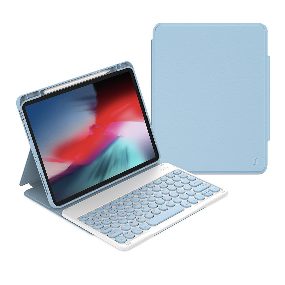 Apple iPad 10.9 2022 (10.Nesil) Wiwu Protective Gizli Kalem Bölmeli Klavyeli Kılıf Mavi