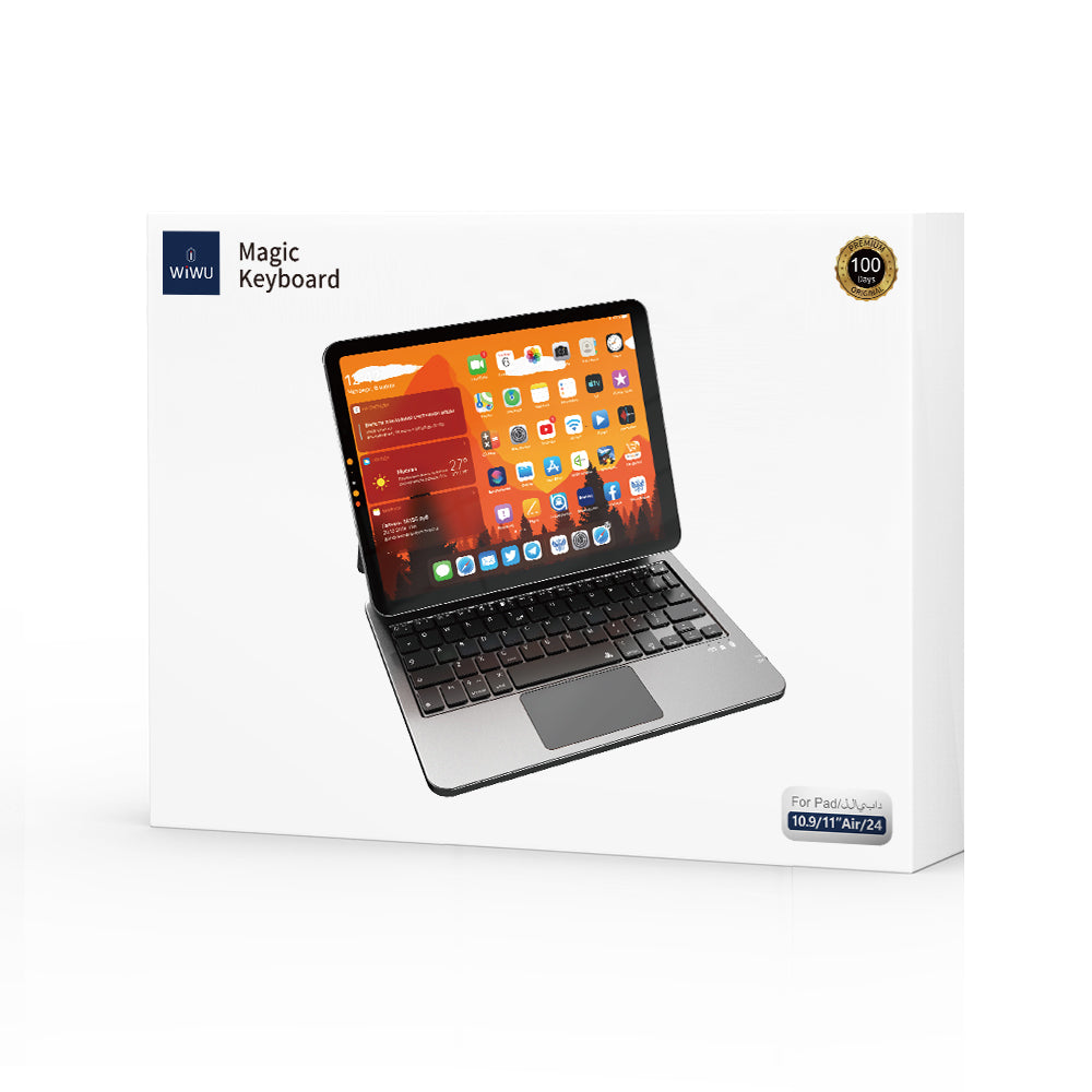 Apple iPad 11.Nesil 2025 Wiwu MK-003 Gizli Kalem Bölmeli Klavyeli Standlı Kılıf Siyah