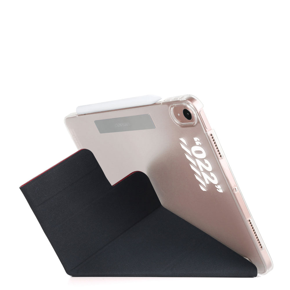 Apple iPad Air 10.9 2022 (5.Nesil) Kılıf SkinArma Kalemlikli Arkası Şeffaf Standlı Magnetik Taihi Sora Kılıf Siyah