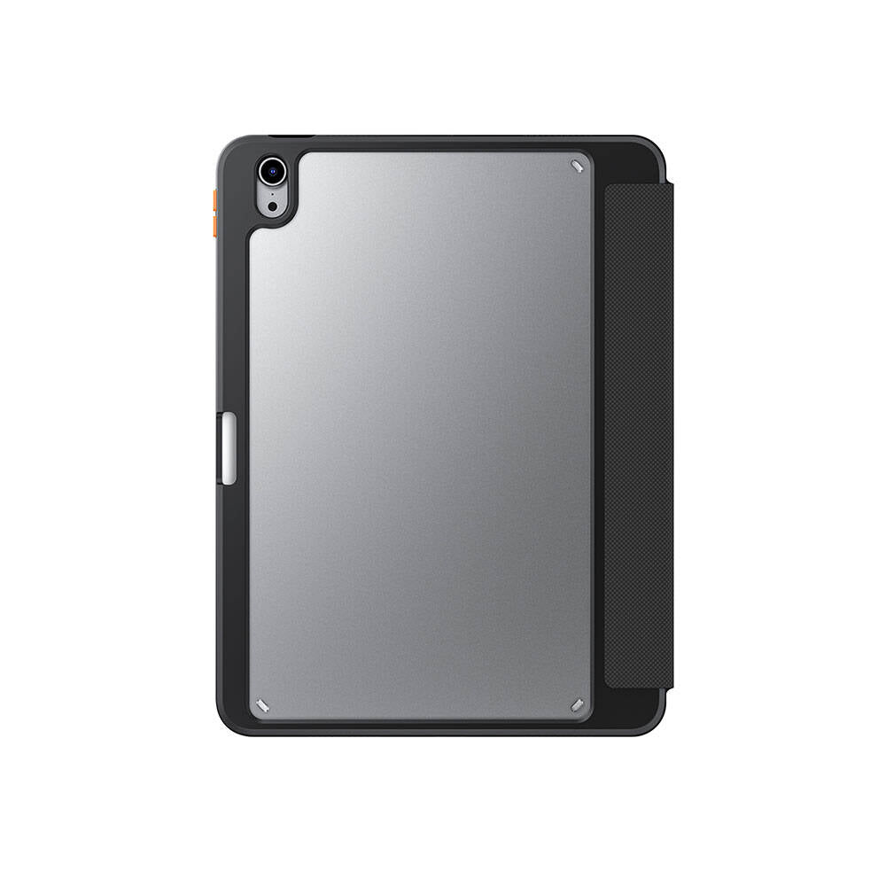 Apple iPad Air 11 2024 Kılıf SkinArma Kabartma Baskı Tasarımlı 360 Tam Koruma Arkası Şeffaf Standlı Gamma Kılıf Mavi Açık