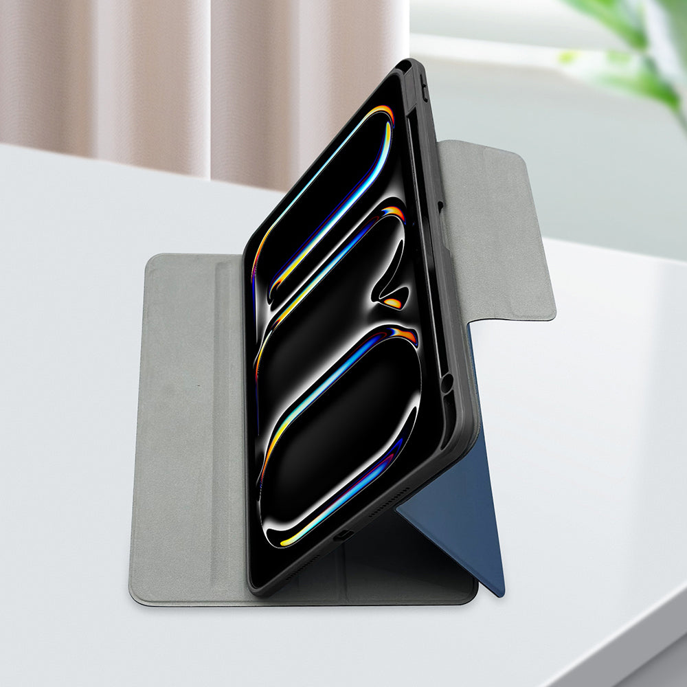 Apple iPad Air 11 2024 Raptic Spin Detachable Folio PU Ayrılabilir Kalem Bölmeli Standlı Kılıf Siyah