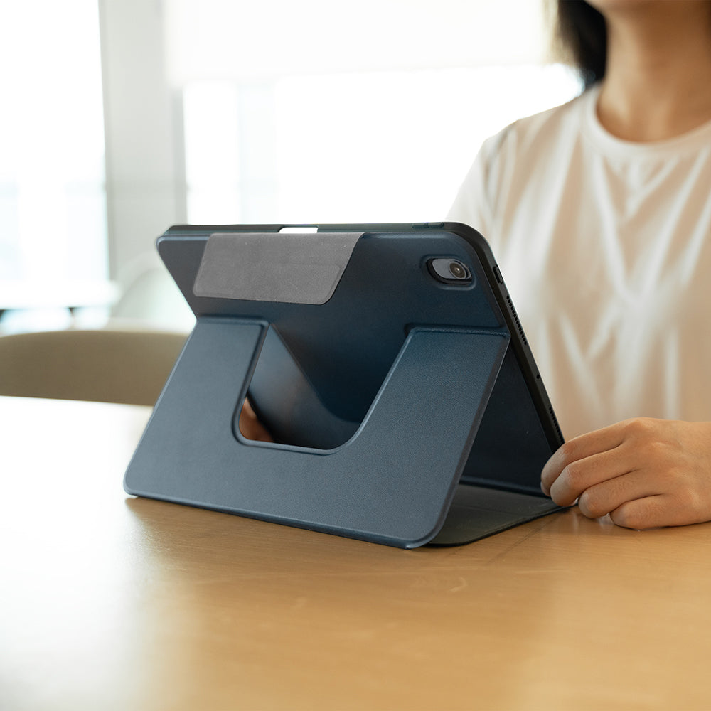 Apple iPad Air 11 2024 Raptic Spin Detachable Folio PU Ayrılabilir Kalem Bölmeli Standlı Kılıf Siyah