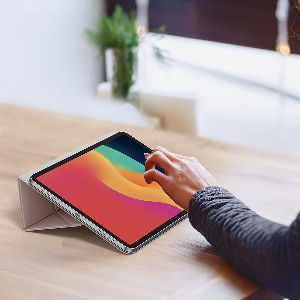 Apple iPad Air 11 2025 M3 Amazingthing Matte Pro Mag Folio Katlanabilir Magnetik Standlı Kılıf Pembe