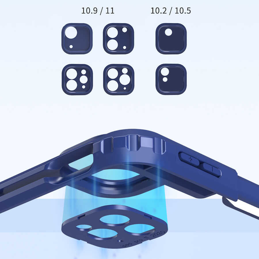 Apple iPad Air 11 2025 M3 Wiwu Mecha Dönebilen Standlı Tablet Kılıfı Mavi