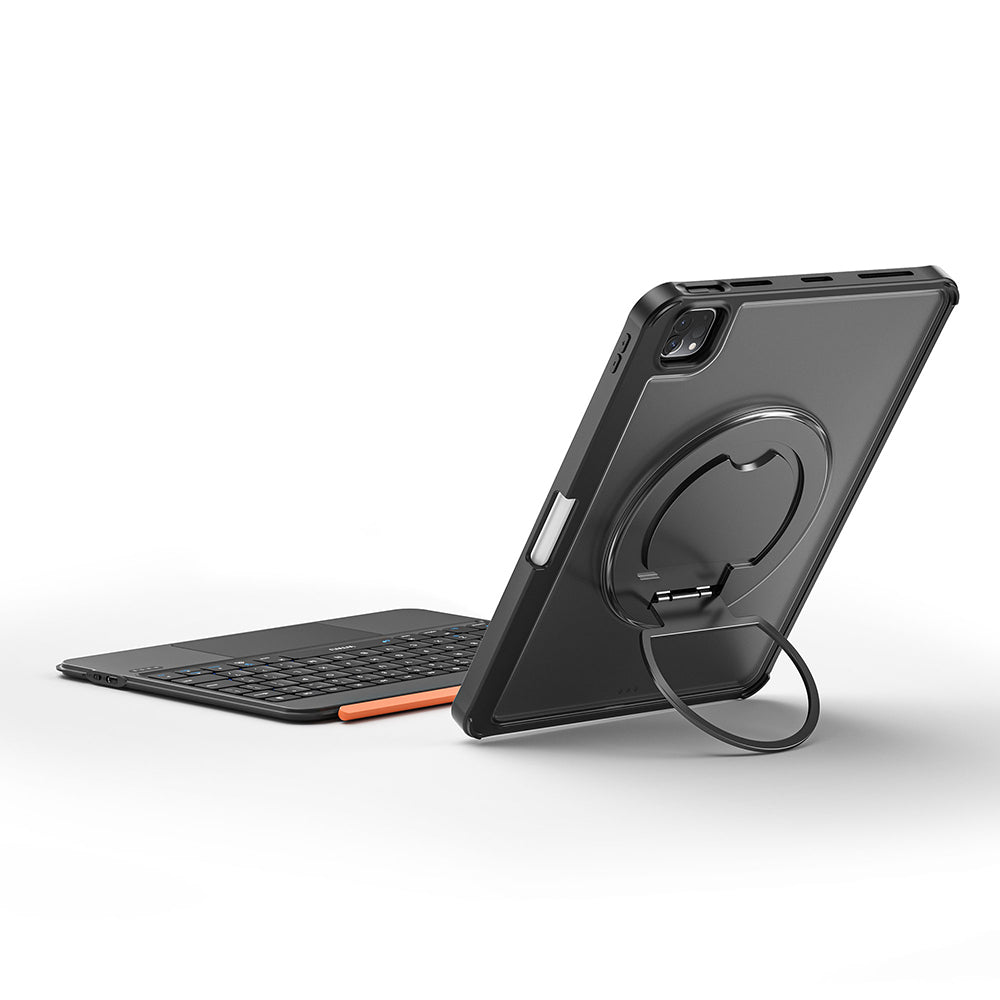 Apple iPad Air 11 2025 M3 Wiwu MK-007 Combo Pro Kalem Bölmeli Klavyeli Standlı Kılıf Siyah