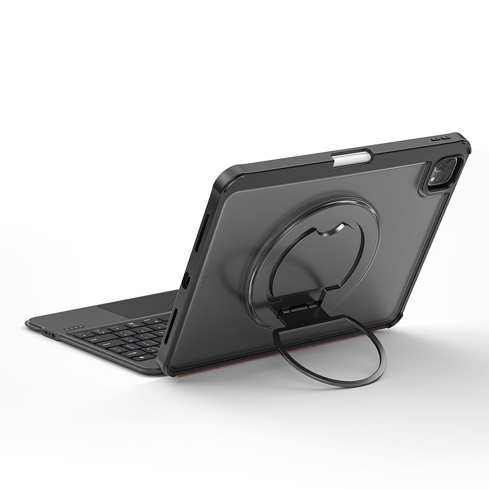 Apple iPad Air 11 2025 M3 Wiwu MK-007 Combo Pro Kalem Bölmeli Klavyeli Standlı Kılıf Siyah