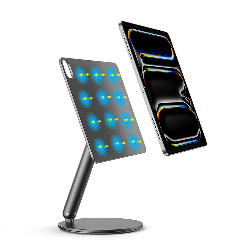 Apple iPad Air 11 2025 M3 Wiwu ZM-310 360 Derece Dönebilen Magnetik Başlıklı Tablet Standı Gri