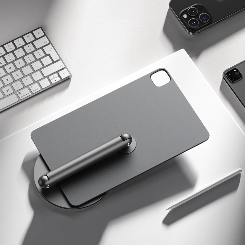 Apple iPad Air 12.9 2020 (4.Nesil) Wiwu ZM-310 360 Derece Dönebilen Magnetik Başlıklı Tablet Standı Gri