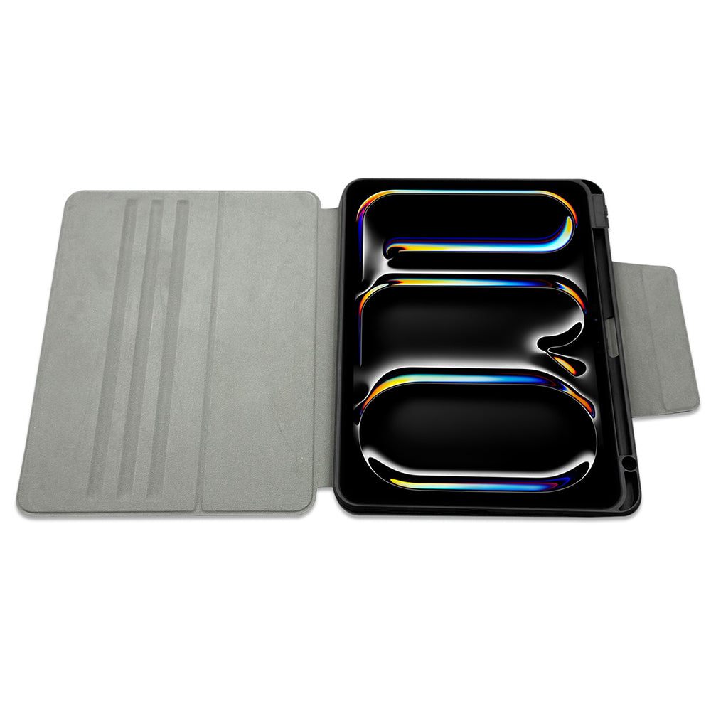 Apple iPad Air 13 2024 Raptic Spin Detachable Folio PU Ayrılabilir Kalem Bölmeli Standlı Kılıf Siyah