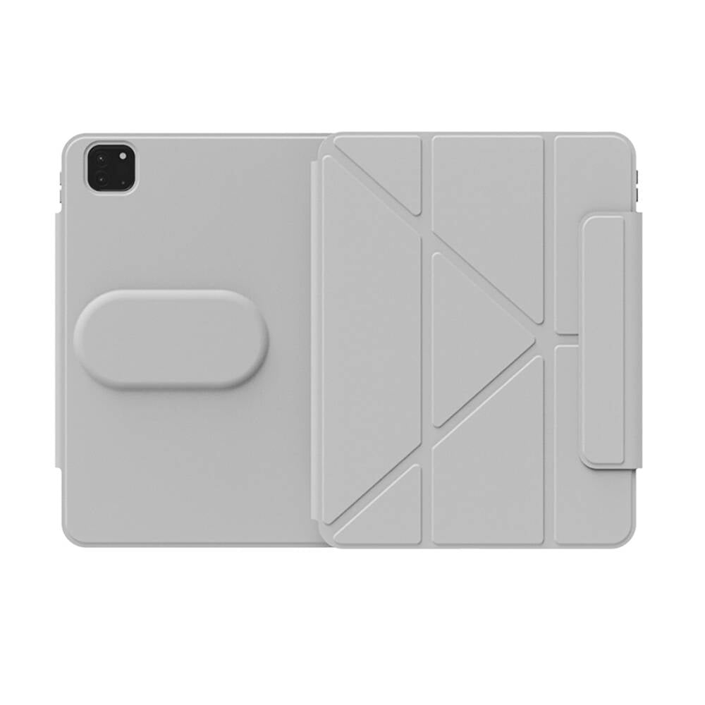 Apple iPad Air 13 2024 Wiwu 360° Dönebilen Standlı Magnetik Koruyucu Tablet Kılıfı Gri