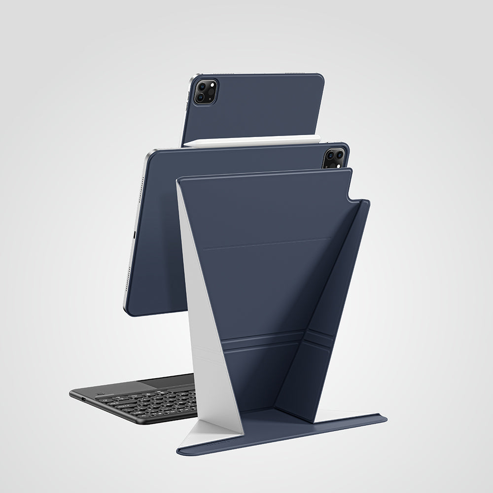 Apple iPad Air 13 2025 M3 Amazingthing Matte Pro Mag Folio Katlanabilir Magnetik Standlı Kılıf Siyah