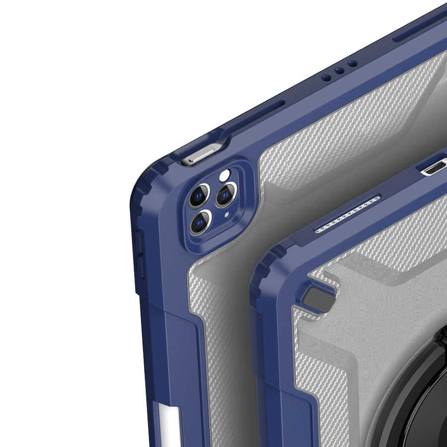 Apple iPad Pro 10.5 (7.Nesil) Wiwu Mecha Dönebilen Standlı Tablet Kılıfı Siyah