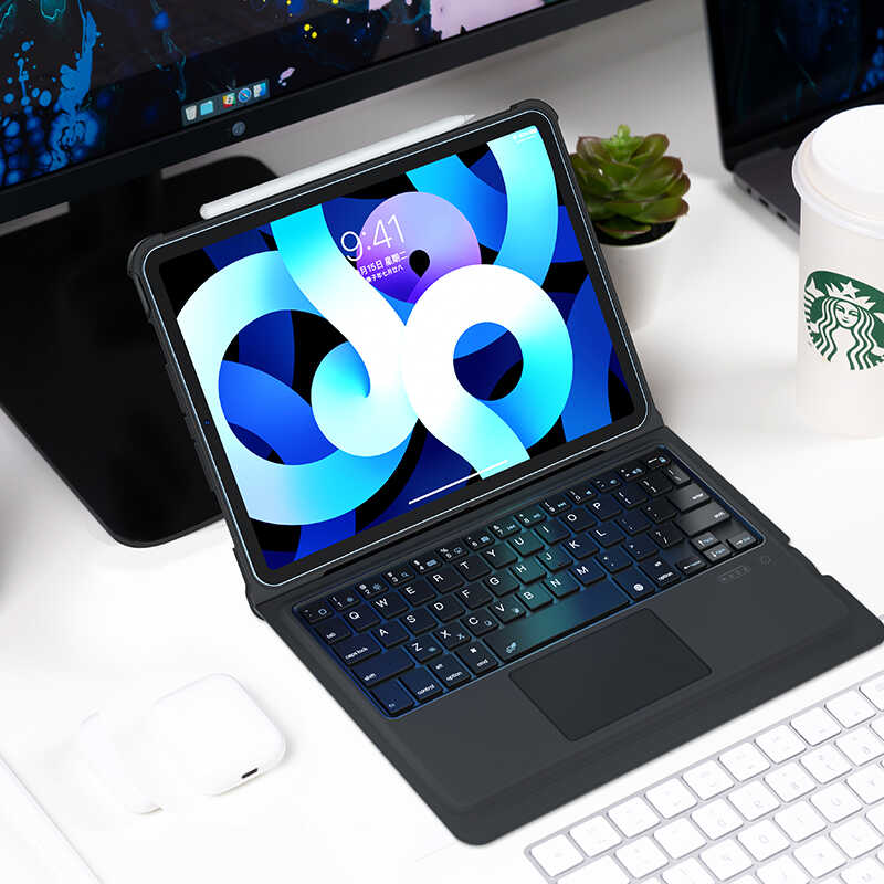 Apple iPad Pro 11 2020 (2.Nesil) Benks Multifunctional Kablosuz Klavyeli Kılıf Siyah