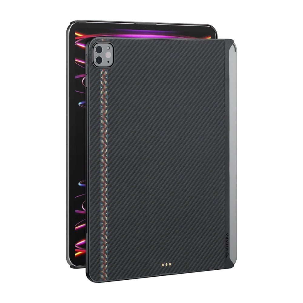 Apple iPad Pro 11 2020 (2.Nesil) Kılıf Aramid Fiber Pitaka Ultra-Slim Classic Serisi Tablet Kapak Siyah-Kırmızı