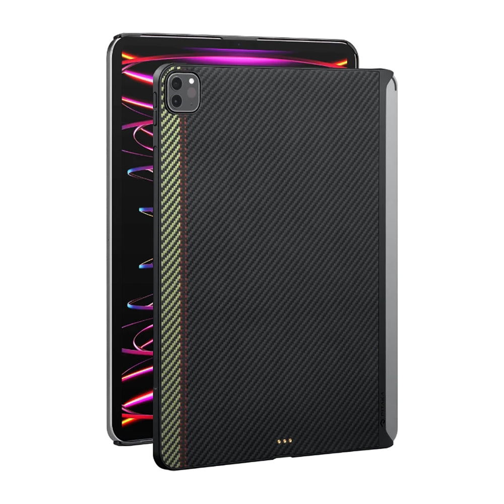 Apple iPad Pro 11 2020 (2.Nesil) Kılıf Aramid Fiber Pitaka Ultra-Slim Classic Serisi Tablet Kapak Siyah-Kırmızı