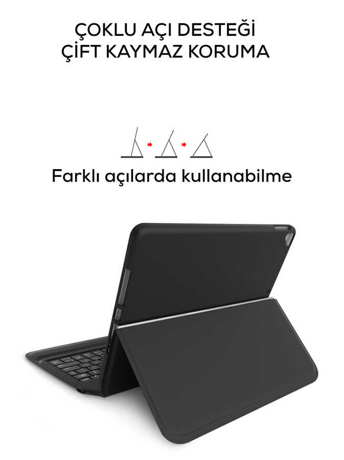 Apple iPad Pro 11 2020 (2.Nesil) Wiwu Keyboard Folio Kablosuz Klavyeli Kılıf Siyah
