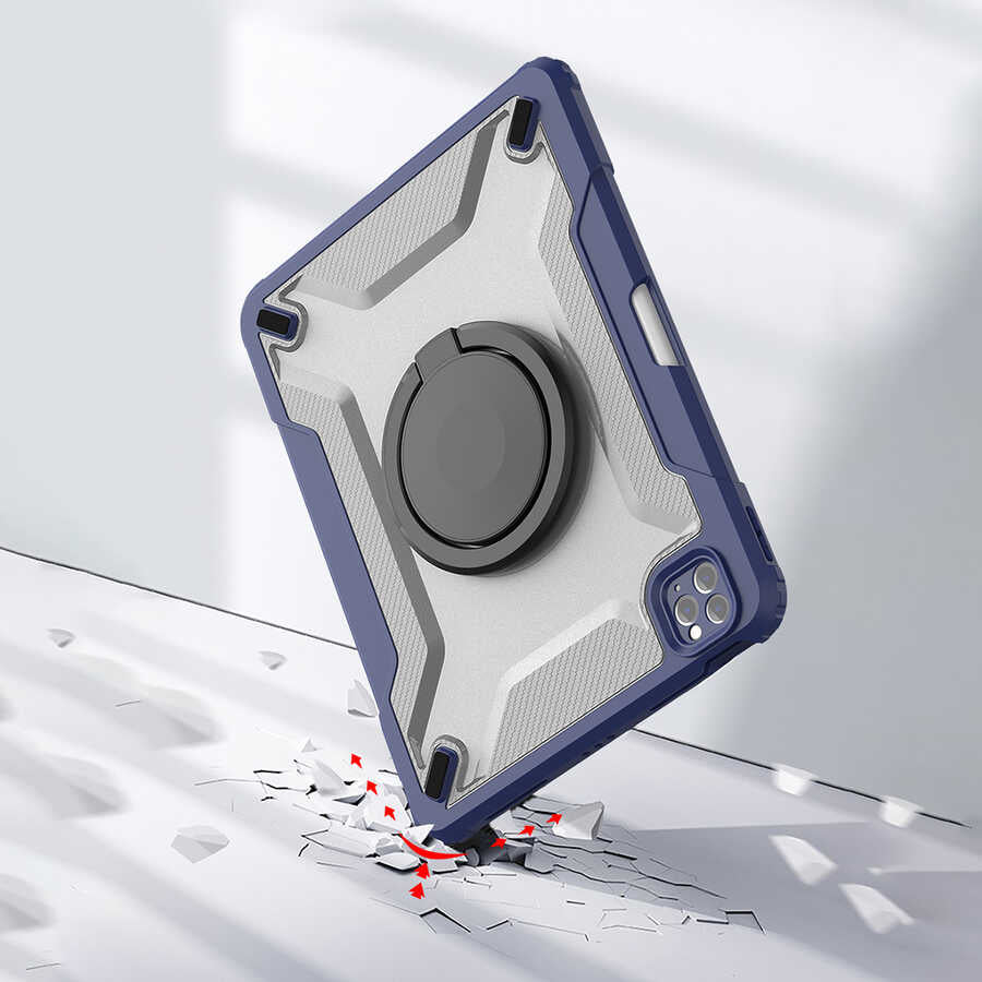 Apple iPad Pro 11 2020 (2.Nesil) Wiwu Mecha Dönebilen Standlı Tablet Kılıfı Siyah