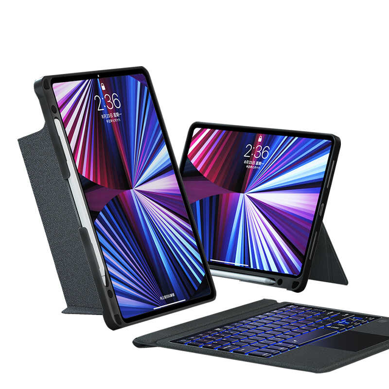 Apple iPad Pro 11 2022 M2 Wiwu Mag Touch Klavyeli Standlı Kılıf Siyah