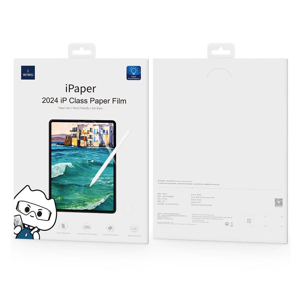 Apple iPad Pro 11 2024 Kağıt Hisli Wiwu iPaper Like Tablet Ekran Koruyucu Şeffaf