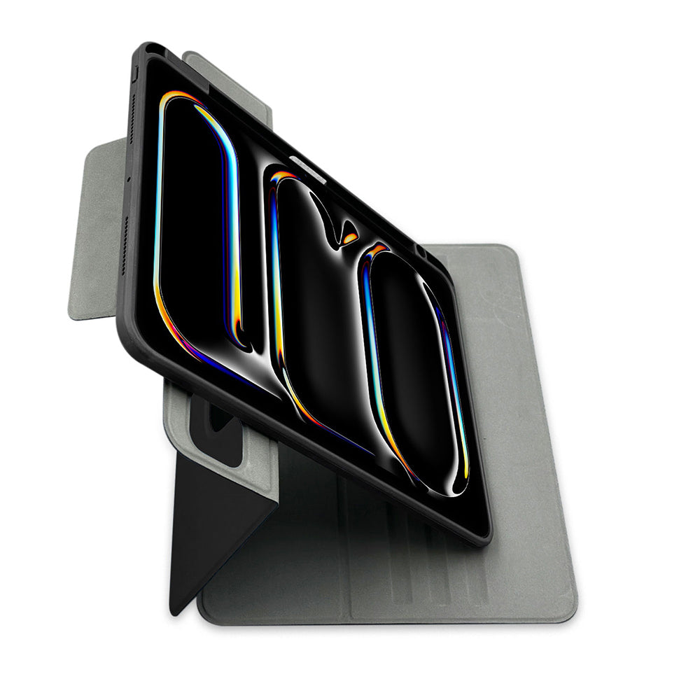 Apple iPad Pro 11 2024 Raptic Spin Detachable Folio PU Ayrılabilir Kalem Bölmeli Standlı Kılıf Lacivert