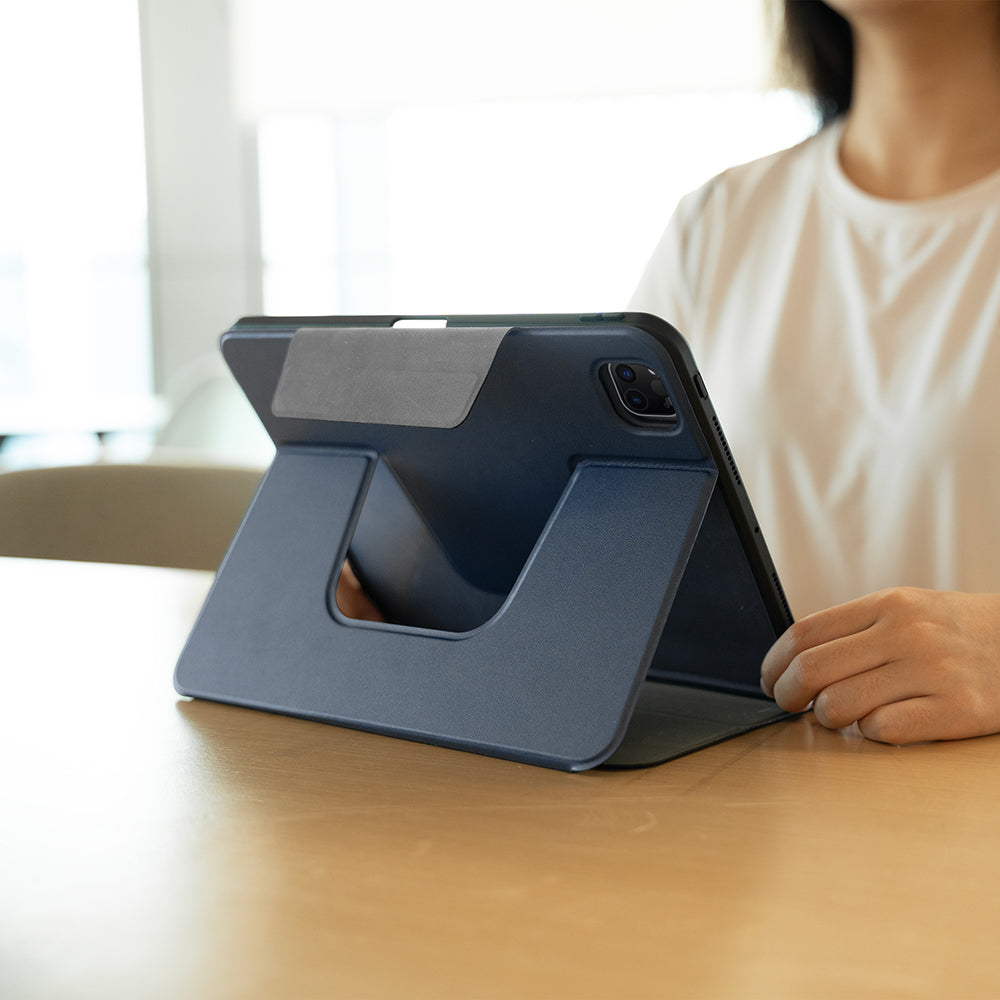 Apple iPad Pro 11 2024 Raptic Spin Detachable Folio PU Ayrılabilir Kalem Bölmeli Standlı Kılıf Siyah