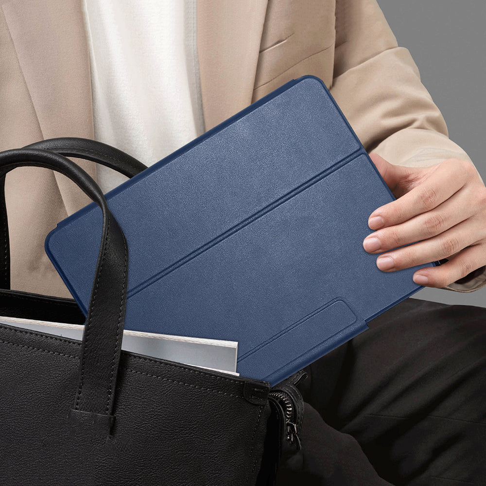 Apple iPad Pro 11 2024 Raptic Spin Detachable Folio PU Ayrılabilir Kalem Bölmeli Standlı Kılıf Lacivert