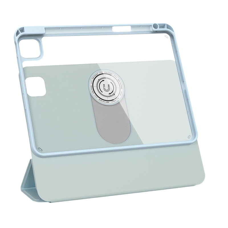 Apple iPad Pro 11 2024 Wiwu 360° Dönebilen Standlı Magnetik Koruyucu Tablet Kılıfı Gri