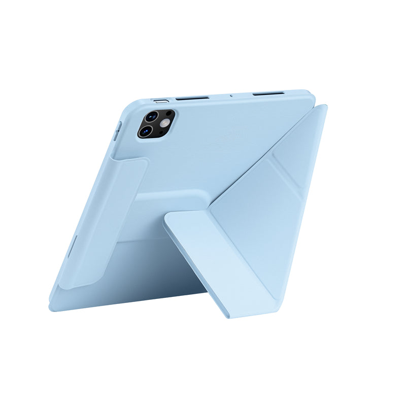 Apple iPad Pro 11 2024 Wiwu 360° Dönebilen Standlı Magnetik Koruyucu Tablet Kılıfı Pembe