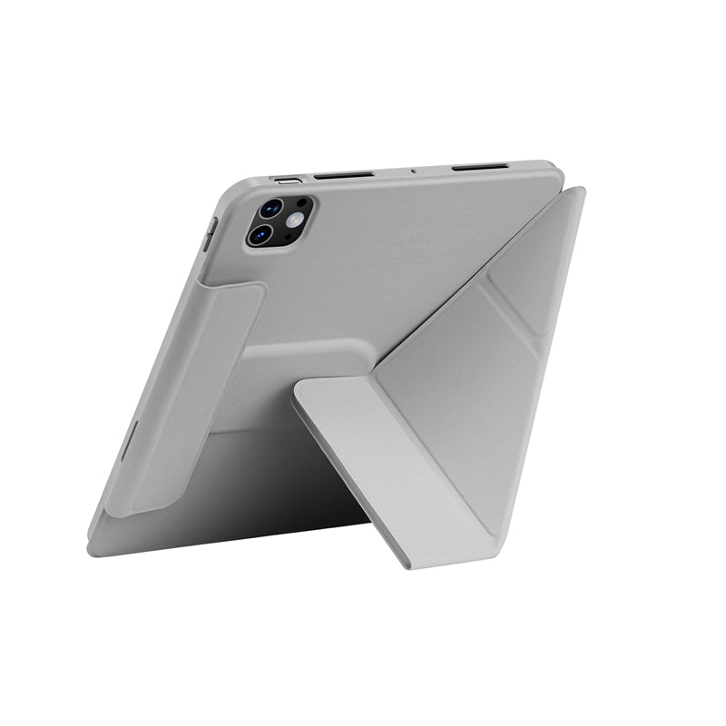 Apple iPad Pro 11 2024 Wiwu 360° Dönebilen Standlı Magnetik Koruyucu Tablet Kılıfı Pembe