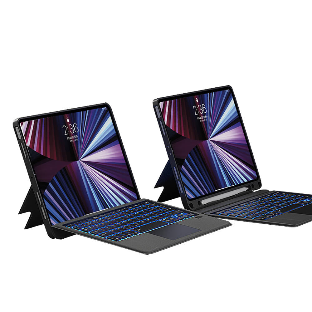 Apple iPad Pro 11 2024 Wiwu Mag Touch Klavyeli Standlı Kılıf Siyah