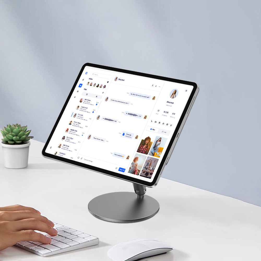 Apple iPad Pro 11 2024 Wiwu ZM-310 360 Derece Dönebilen Magnetik Başlıklı Tablet Standı Gri