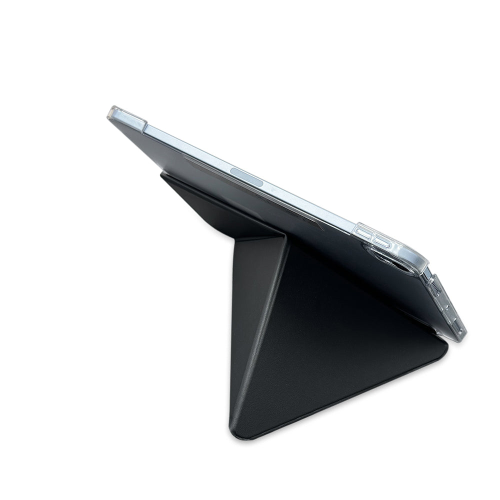 Apple iPad Pro 11 2025 M5 Raptic Clear Folio Airbagli Şeffaf Kapaklı Katlanabilir Standlı Kılıf Siyah