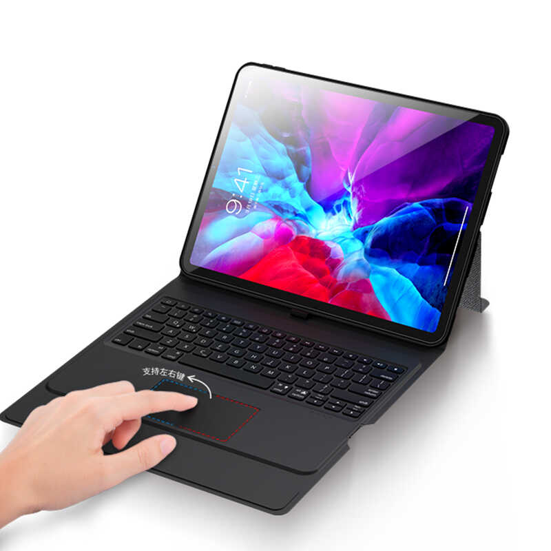 Apple iPad Pro 12.9 2018 (3.Nesil) Benks Multifunctional Kablosuz Klavyeli Kılıf Siyah