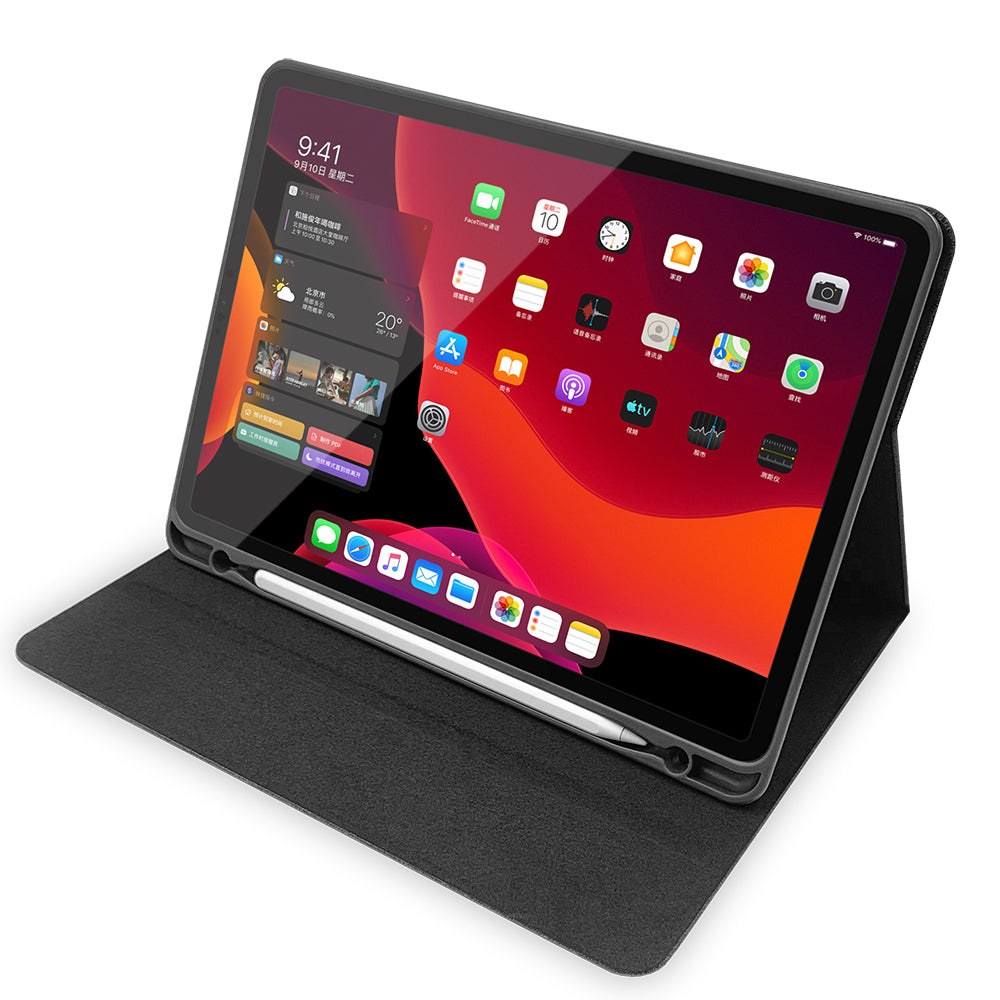 Apple iPad Pro 12.9 2018 Raptic Smartstyle Kalem Bölmeli Standlı Kılıf Siyah